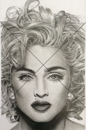 Madonna 80s Pencil Sketch Art Print 6" x 4"
