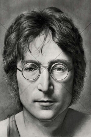 John Lennon Realism Pencil Drawing Art Print 6" x 4"