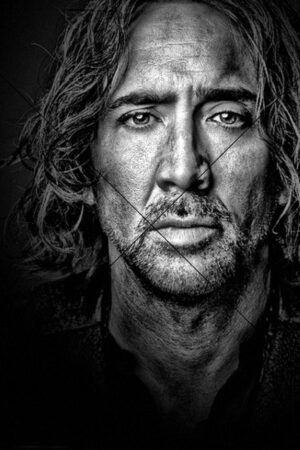 Intense Portrait of Nicolas Cage B&W Art Photo Print 6" x 4"