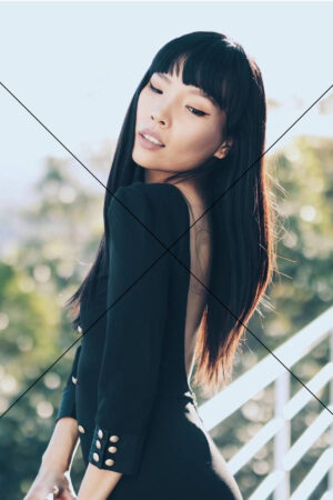Dami Im Posing Outdoors in Elegant Open Back Dress Photo Print 6" x 4"
