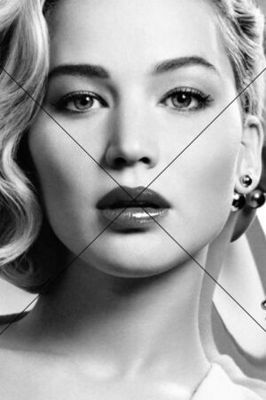 Jennifer Lawrence Vintage Glamour Pose Black and White Photo Print 6" x 4"