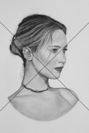 Jennifer Lawrence Pencil Portrait Side Profile Photo Print 6" x 4"