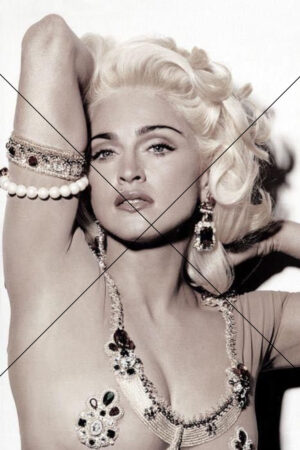 Madonna in Vintage Elegance with Jewels Photo Print 6" x 4"
