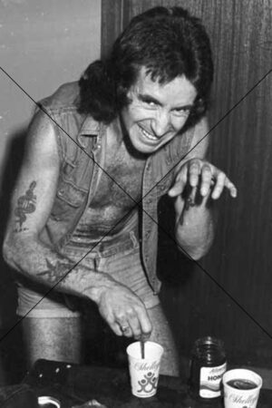 Bon Scott Stirring a Drink and Grinning Wildly Photo Print 6" x 4"