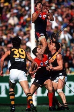Jeff Farmer Taking a Spectacular AFL Mark in Full Flight Photo 6" x 4"