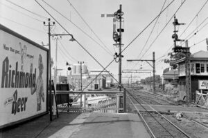 Richmond Beer Sign Beside Tracks, Historic Rail Scene Photo Print 6" x 4"