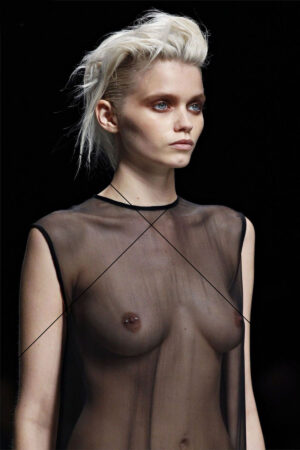 Abbey Lee Kershaw Sheer Top on Runway Close-Up Photo Print 6" x 4"