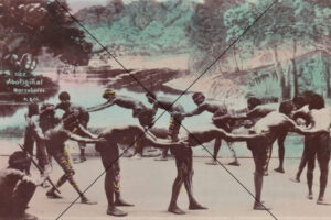 Aboriginal Corroboree Hand Tinted Dance Scene Photo Print 6" x 4"