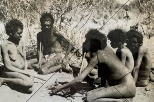 Aboriginal Group Around Fire In Outback Camp Photo Print 6" x 4"