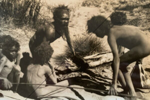 Aboriginal Man Teaching Children In Camp Photo Print 6" x 4"