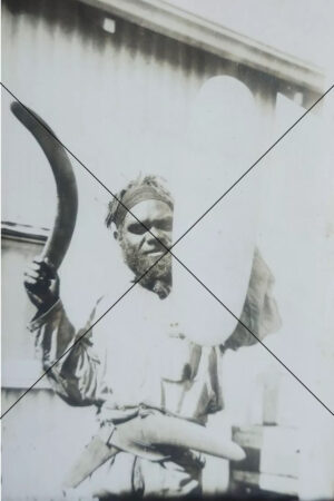 Aboriginal Warrior With Shield And Boomerang Photo Print 6" x 4"