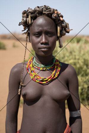 Dassanech Woman with Mechanical Hair Beads - Photo Print 6" x 4"
