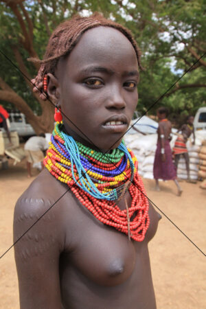 Close-Up of Dassanech Girl in Beads - Photo Print 6" x 4"