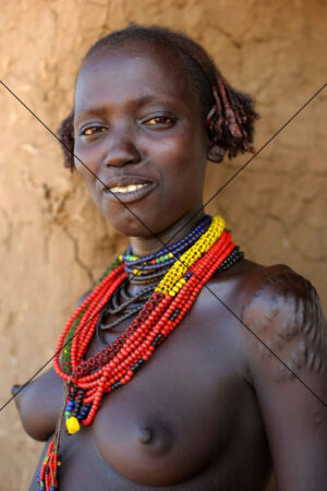 Dassanech Woman Smiling in Beads - Photo Print 6" x 4"