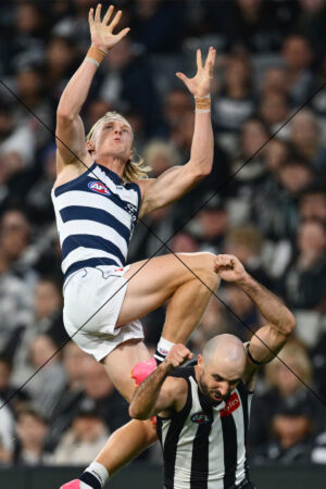 Ollie Dempsey Screamer Over Sidebottom Geelong v Collingwood 5 Photo Print 6" x 4"