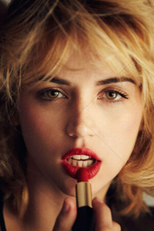 Ana de Armas Close-Up Applying Lipstick 6" x 4" Photo Print