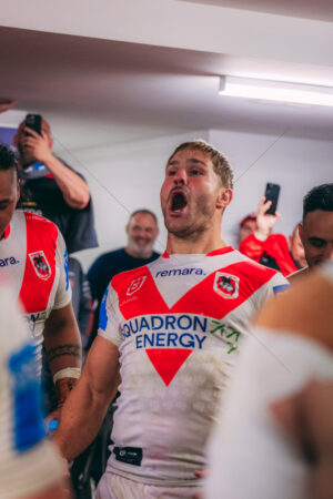 Jack De Belin Celebrating in Locker Room 6" x 4" Photo Print