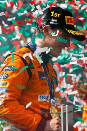 Oscar Piastri Celebrates Win with Confetti 6" x 4" Photo Print