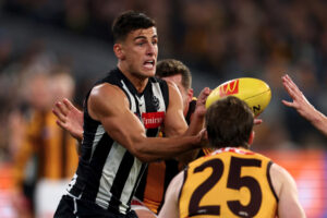 Nick Daicos Evades Hawthorn Player 6" x 4" Photo Print