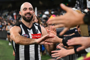 Steele Sidebottom high-fiving fans 6" x 4" Photo Print