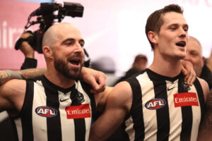 Sidebottom and teammate singing post-win 6" x 4" Photo Print