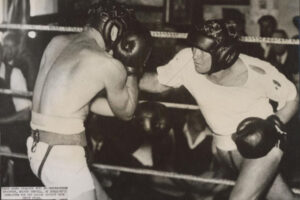 Tommy Burns Sparring with Hockey Bennell 6" x 4" Photo Print