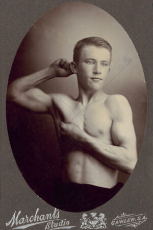 Young Male Athlete Flexing at Marchant's Studio 1899 6" x 4" Photo Print