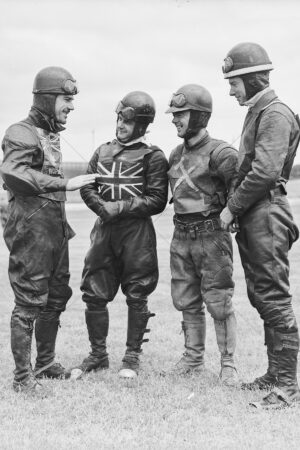 Lionel Van Praag with Speedway Riders 1930s 6" x 4" Photo Print