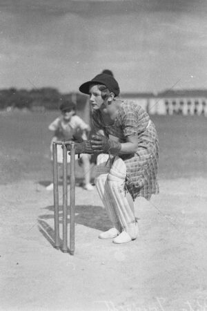 Rita Trudgett Wicket-Keeping in Dress 6" x 4" Photo Print