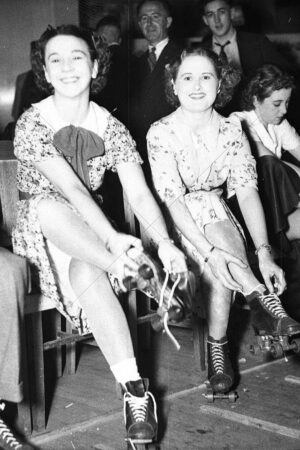 Women Preparing for Roller Skating Event 6" x 4" Photo Print