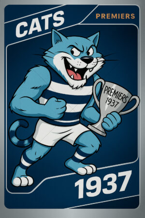Geelong Cats 1937 Premiership Football Card 6" x 4" Photo Print
