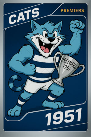Geelong Cats 1951 Premiership Football Card 6" x 4" Photo Print