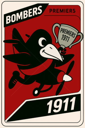 Essendon Bombers 1911 Premiership Football Card 6" x 4" Photo Print