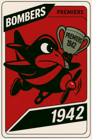 Essendon Bombers 1942 Premiership Football Card 6" x 4" Photo Print