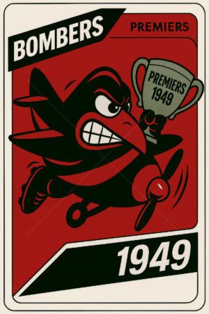 Essendon Bombers 1949 Premiership Football Card 6" x 4" Photo Print