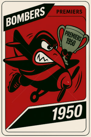Essendon Bombers 1950 Premiership Football Card 6" x 4" Photo Print