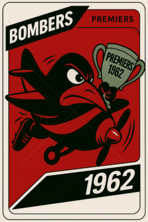 Essendon Bombers 1962 Premiership Football Card 6" x 4" Photo Print