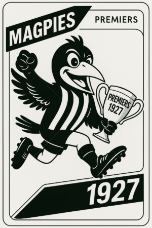 Collingwood Magpies 1927 Premiership Football Card 6" x 4" Photo Print