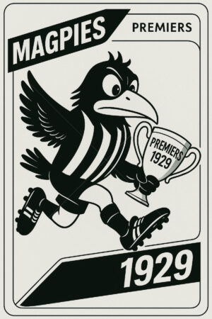 Collingwood Magpies 1929 Premiership Football Card 6" x 4" Photo Print
