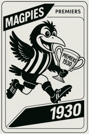 Collingwood Magpies 1930 Premiership Football Card 6" x 4" Photo Print