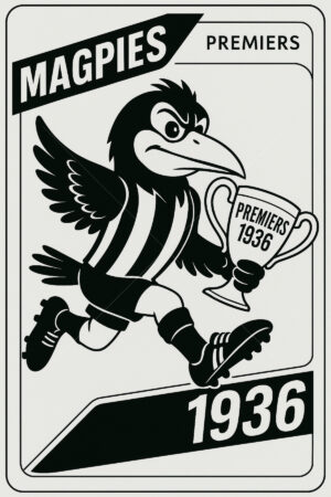 Collingwood Magpies 1936 Premiership Card Football Card 6" x 4" Photo Print