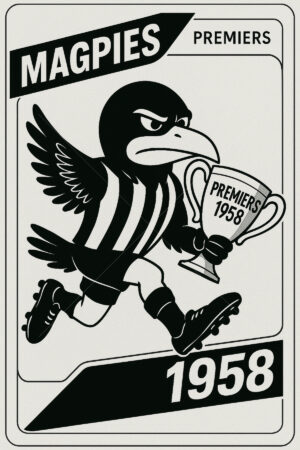 Collingwood Magpies 1958 Premiership Football Card 6" x 4" Photo Print