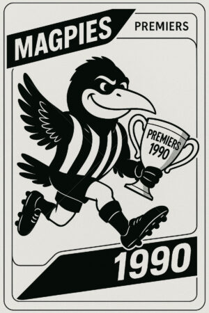 Collingwood Magpies 1990 Premiership Football Card 6" x 4" Photo Print