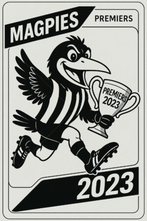 Collingwood Magpies 2023 Premiership Football Card 6" x 4" Photo Print