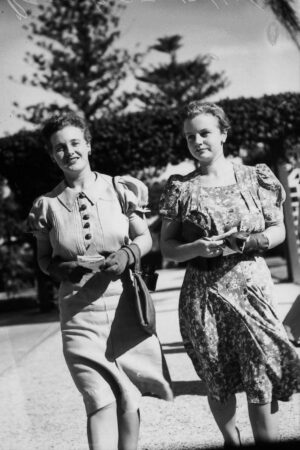 Two Young Women Enjoying The Races Brisbane 1940 6" x 4" Photo Print