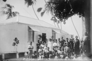Group Of Torres Strait Islanders Next To House 6" x 4" Photo Print
