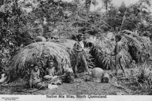 Men And Women In Front Of Shelters Atherton Tableland 1890s 6" x 4" Photo Print