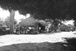 People In Front Of Huts At Mitchell River 1937 6" x 4" Photo Print