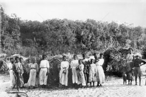 Women And Children Near Shelters Cairns District 1890s 6" x 4" Photo Print