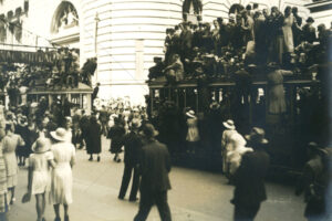 Spectators On Trams During Parade 6" x 4" Photo Print